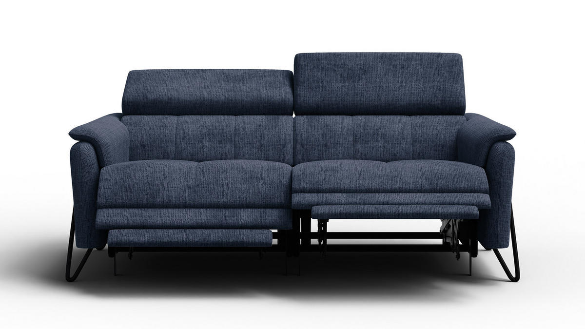 RELAXSOFA RODEN 3-Sitzer, marineblau - Dunkelblau, Holz/Textil (194/82/103cm) - Courtois Laville