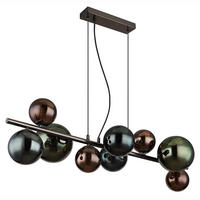 LED HÄNGELAMPE Metall Grau 9-flammig - Grau, Glas (86/36/120cm) - Globo Lighting