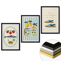 WANDBILDER 3er-Set - 40x60 cm Schwarzer Rahmen - Italienische Aromen und Lifestyle-Bilder - Schwarz, Kunststoff (40/60cm) - ArtPrintCave