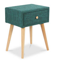 NACHTTISCH 46/62/37 cm türkis - Türkis, Holz/Textil (46/62/37cm) - Homestyle4u