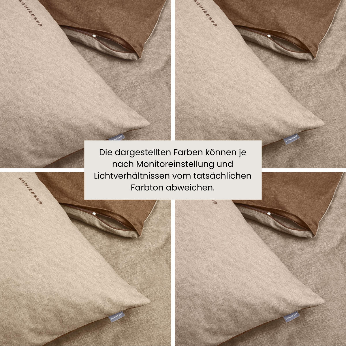 BETTWÄSCHESET Doubleface - Feinbiber - 2-teilig - 135 x 200 cm - Sand - Sandfarben, Textil (135/200cm) - SCHIESSER