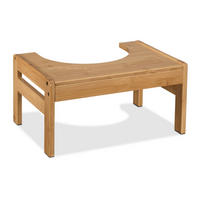 TOILETTENHOCKER - Hellbraun, Holz/Kunststoff (42/21/30cm) - Relaxdays