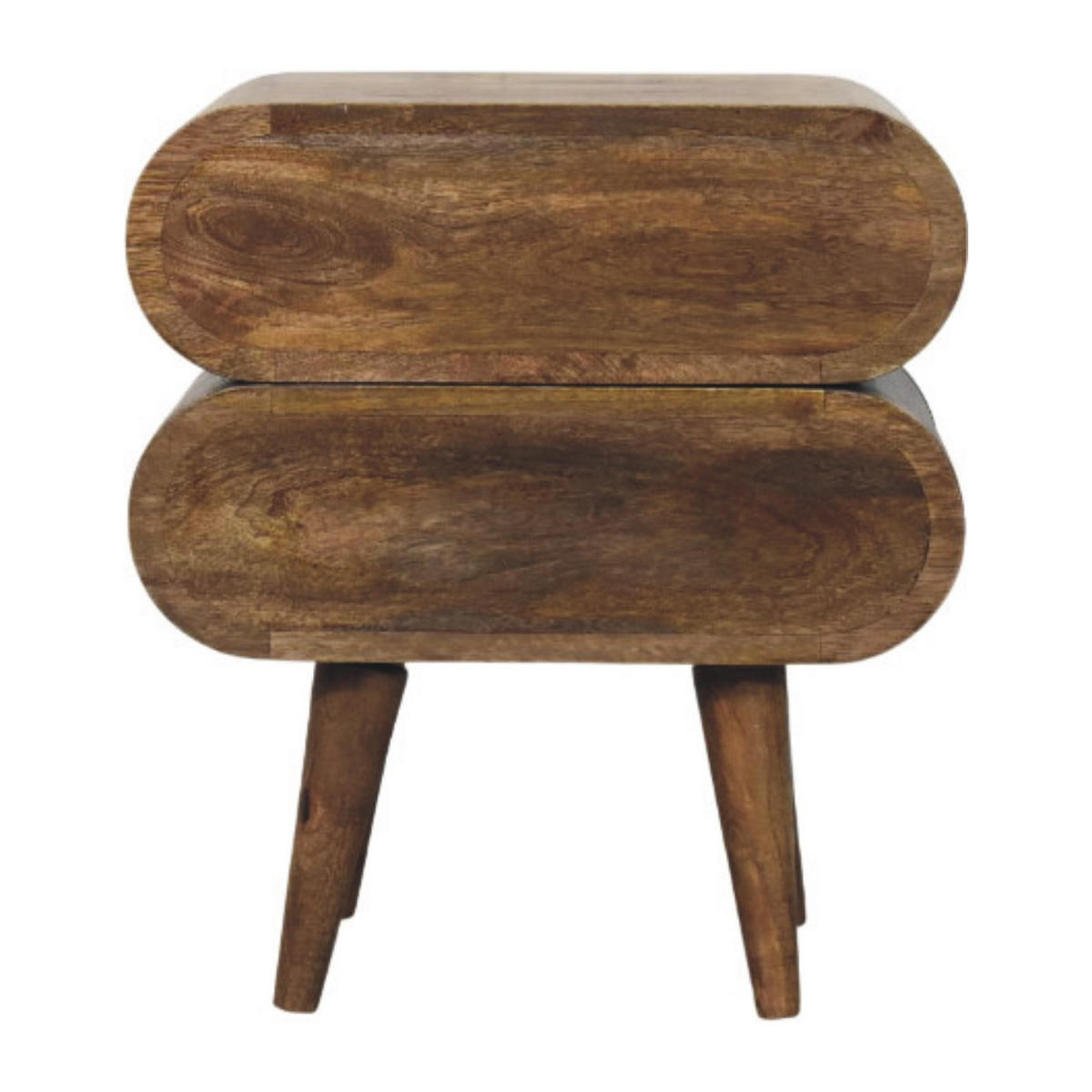 NACHTTISCH Schlank, 2 Schubladen in Braun - Dunkelbraun/Messingfarben, Holz/Metall (45/50/35cm) - Artisan Furniture