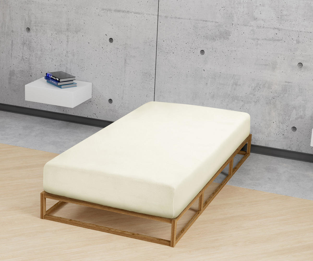 SPANNBETTTUCH Biber natur, 180x200 cm - 200x200 cm - Naturfarben, Textil (200/200cm) - biberna