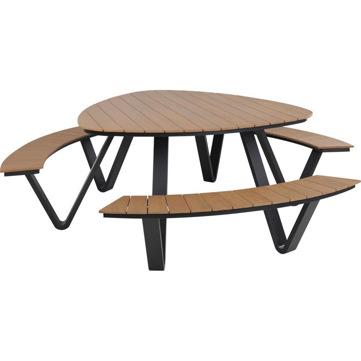 PICKNICK-SET Arezzo - Anthrazit - 114,5/212/74 cm - Dunkelgrau, Metall - Lesli Living