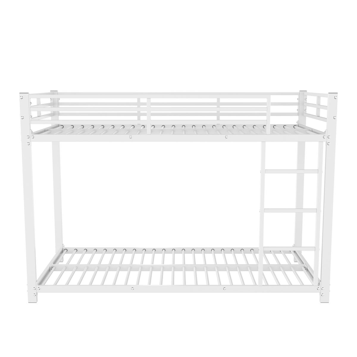 ETAGENBETT 90x200cm Weiß Eisenbett klassische Form - Weiß, Metall (90/200cm) - FLIEKS