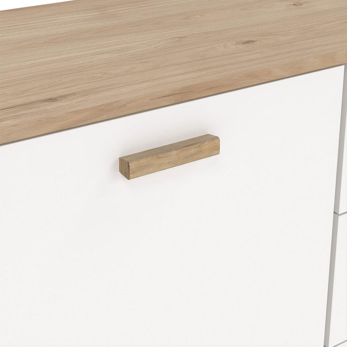 SIDEBOARD, Ikast, Eiche, Holzwerkstoff, 148 x 40 x 73 cm - Weiß, Holzwerkstoff (39.1/73/147.2cm) - Calicosy