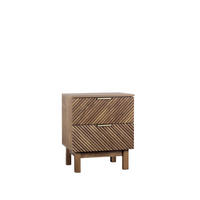NACHTTISCH 2 SCHUBLADEN Doren Walnuss 47 cm x 57 cm - Walnussfarben, Holzwerkstoff (47/57/40cm) - Klast Home