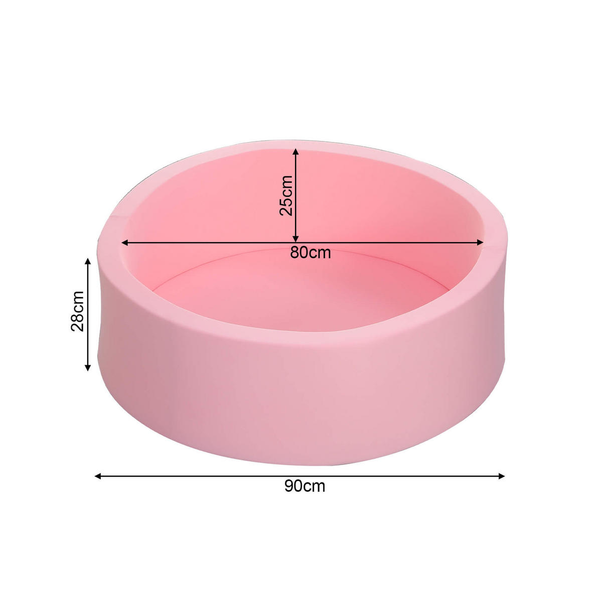 BÄLLEBAD Rosa 90/90/28 cm - Rosa, Kunststoff (90/90/28cm)
