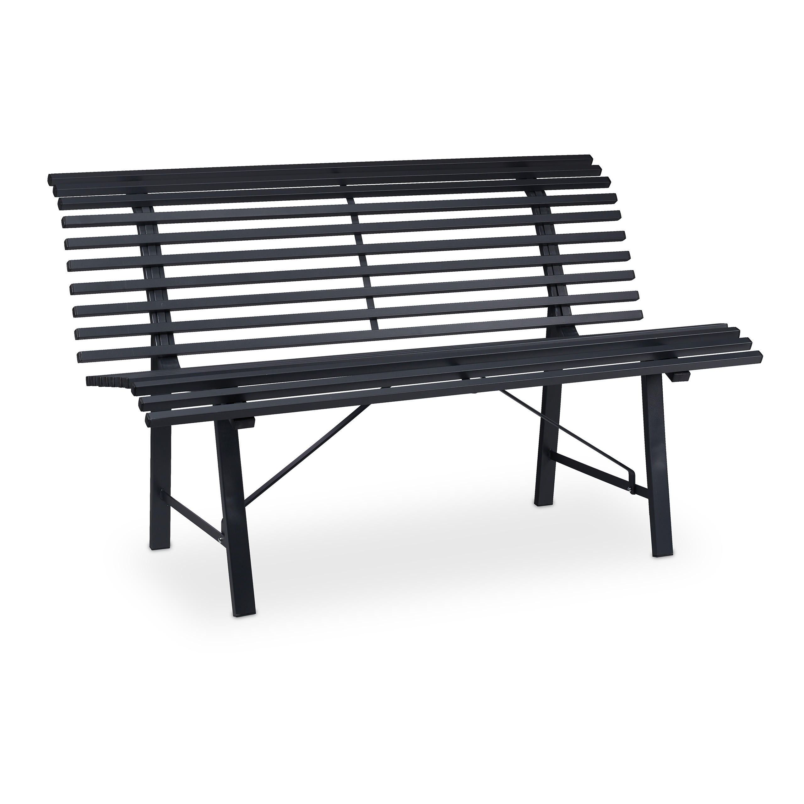 GARTENBANK - Anthrazit, Metall (130/79/75cm) - Relaxdays