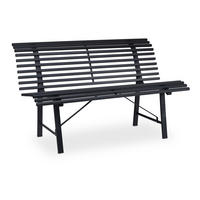 GARTENBANK - Anthrazit, Metall (130/79/75cm) - Relaxdays