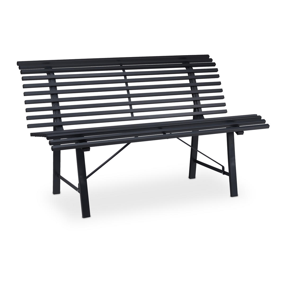 GARTENBANK - Anthrazit, Metall (130/79/75cm) - Relaxdays