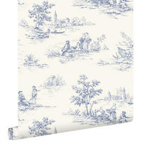 TAPETE Toile de Jouy 50 x 900 cm - Weiß, Papier (50/900cm) - ESTAhome