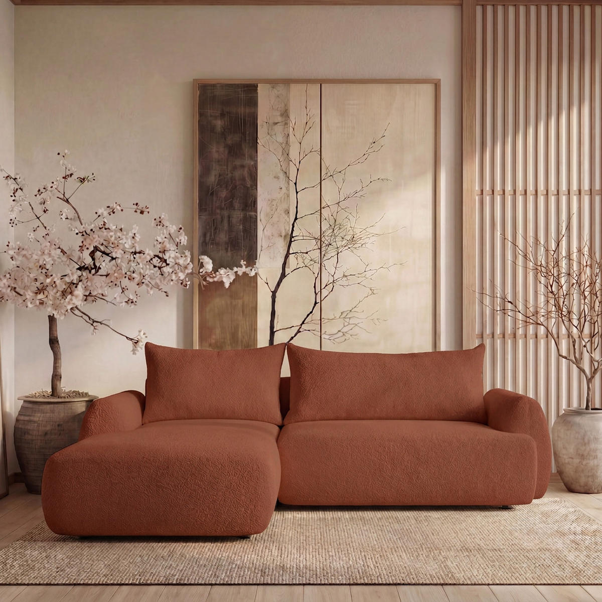 ECKSOFA MUNDUK II mit Schlaffunktion, Dunkelorange - Dunkelorange, Textil (260/184cm) - Fedve