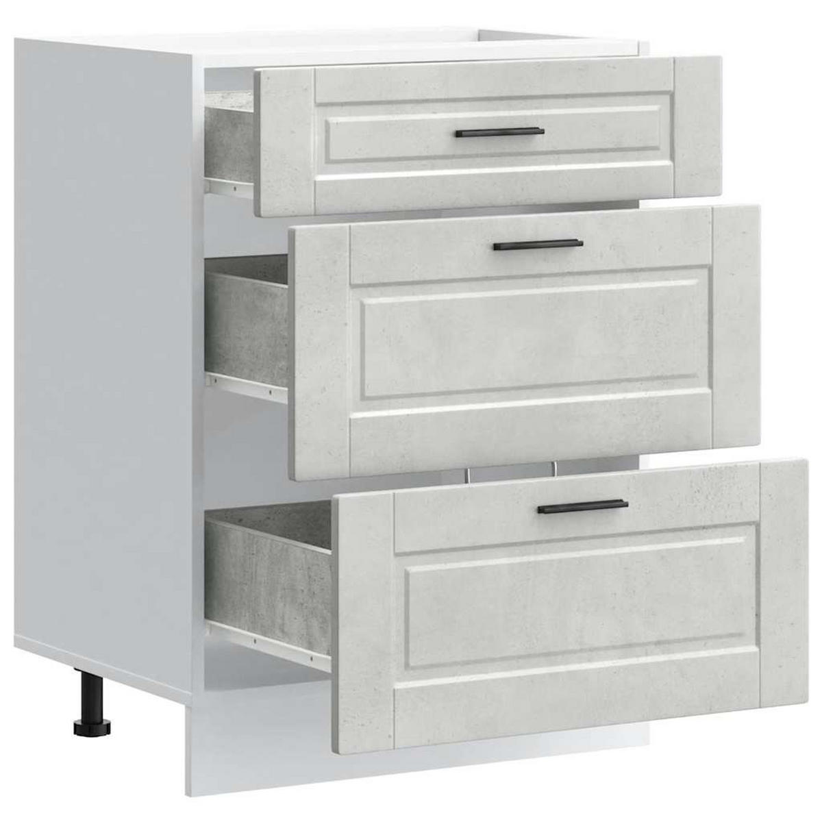 KÜCHENUNTERSCHRANK Porto Betongrau Holzwerkstoff - Grau, Holzwerkstoff (46/81.5/60cm) - vidaXL