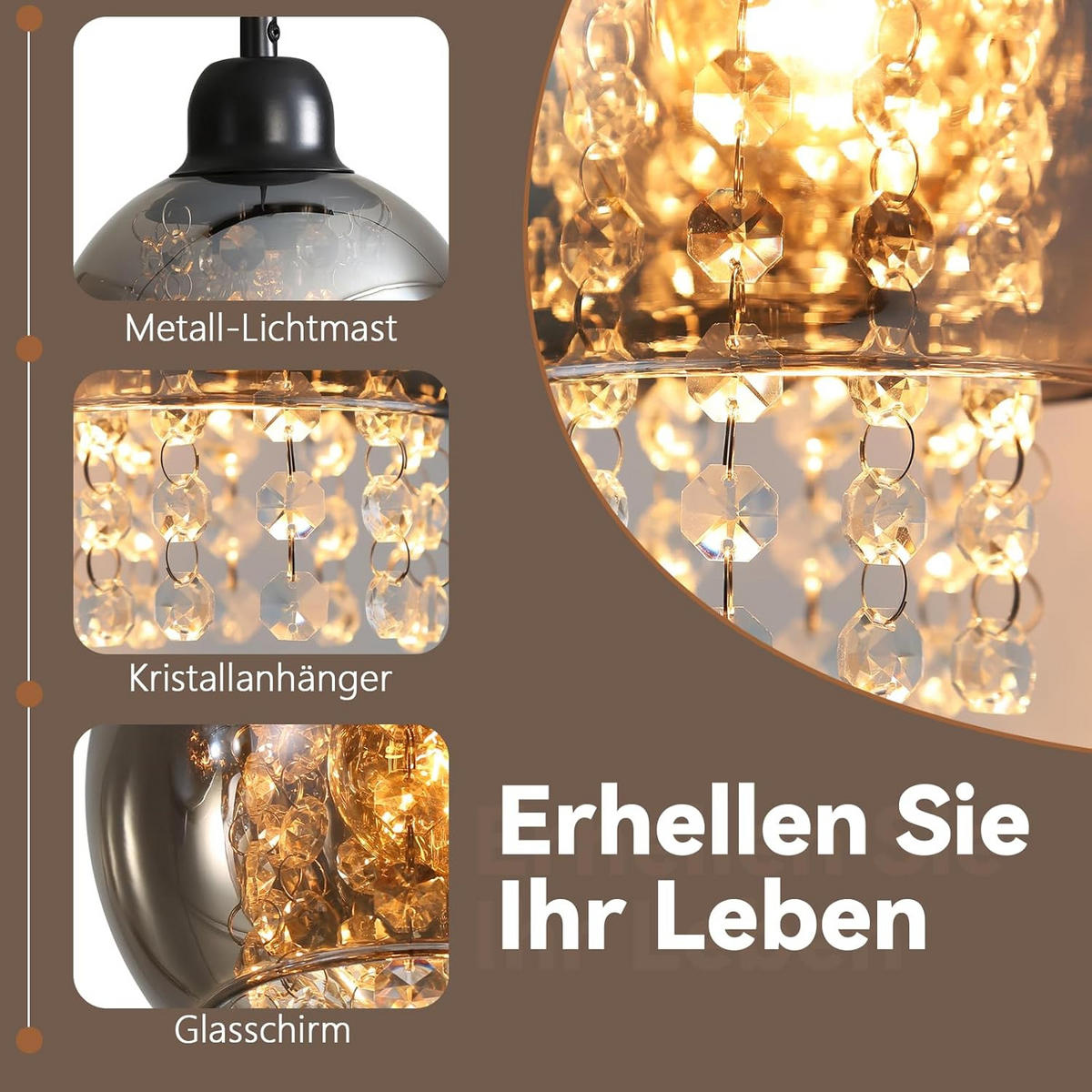 HÄNGELEUCHTE Tessg 15/15/175 cm - Schwarz, Metall (175/15/15cm) - ZMH