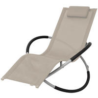 SONNENLIEGE Geometrisch Stahl Creme - Braun, Metall (74/85/144cm) - furnicato