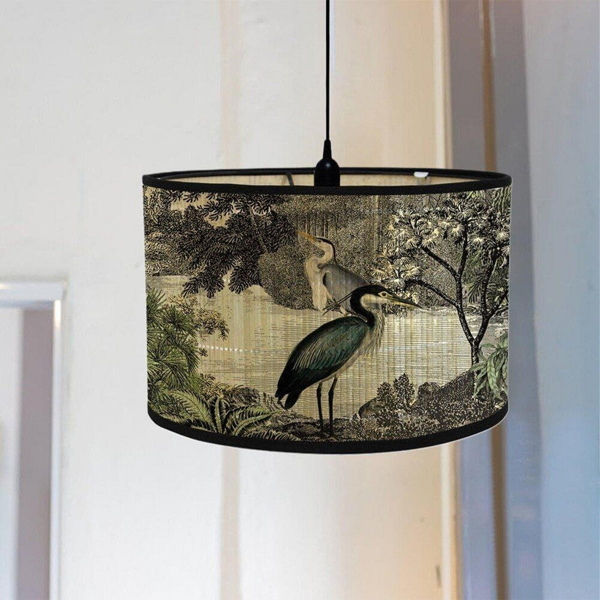 LAMPENSCHIRM Bambus Zylinder，30/30/20cm - Olivgrün, Naturmaterialien (30/30/20cm) - Authentics