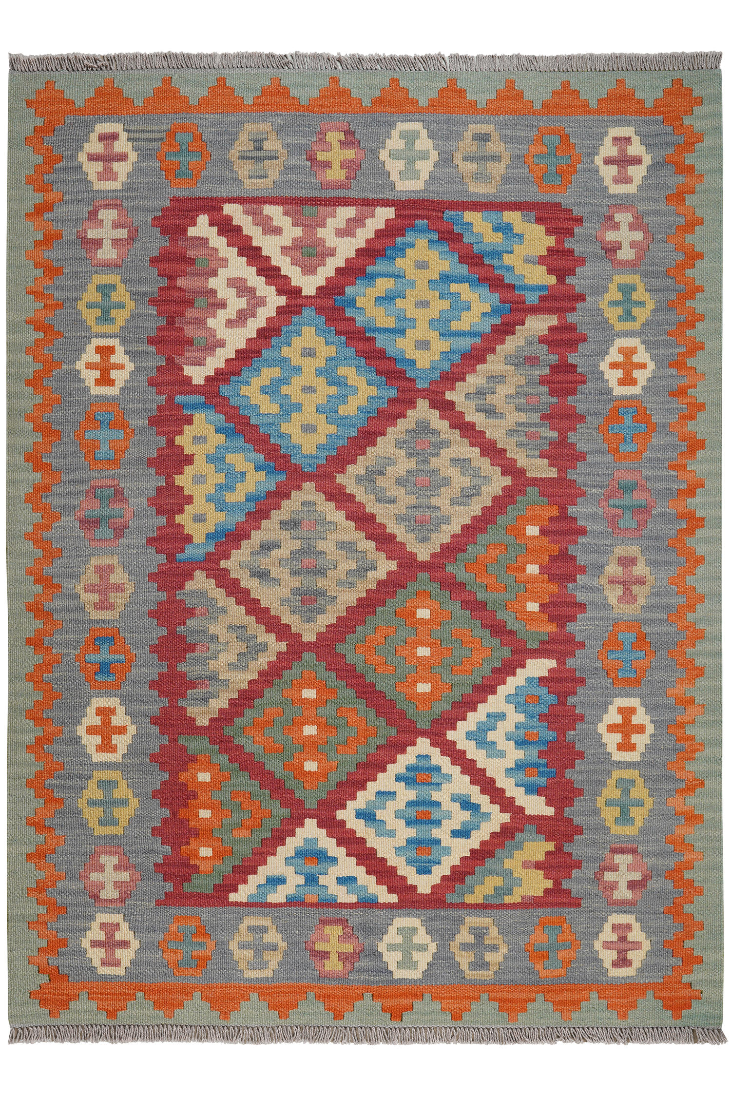 HANDWEBTEPPICH Kelim Gashgai Rot 172/128 cm Schurwolle - Rot, Textil (128/172cm) - Looma