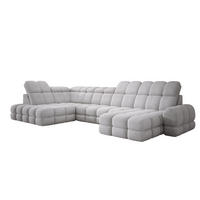 ECKSOFA TOLLO Anthology-stoff U-form 400x217x105 cm grau - Silbereichenfarben, Holz/Textil (400/217cm) - DomoHome