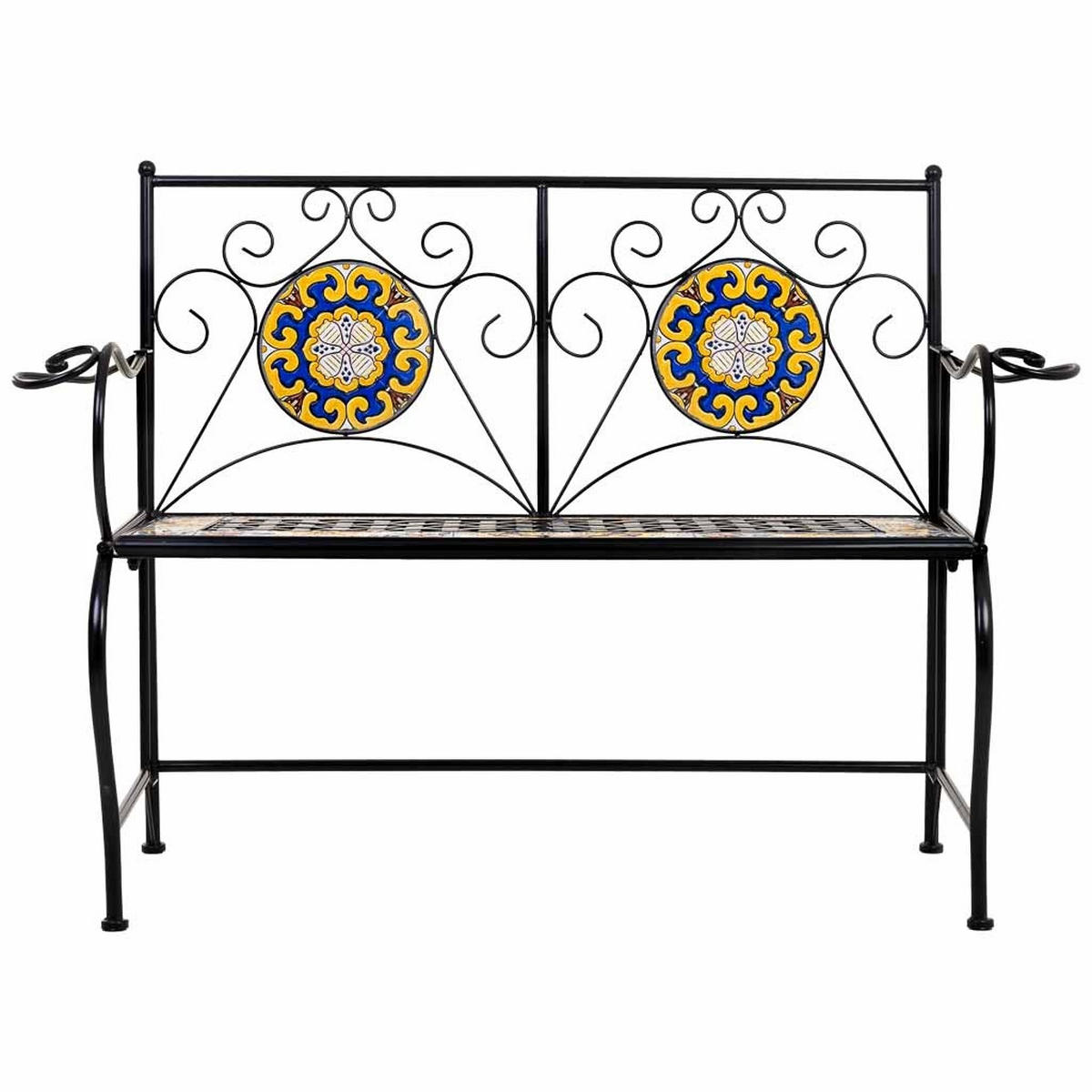 BANK, schwarz, 110x50x88cm - Schwarz, Metall (110/88/50cm) - Wanderlust