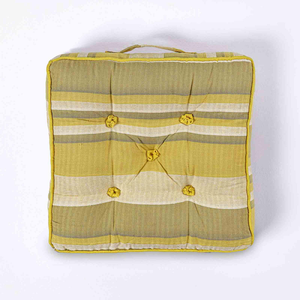SITZKISSEN Morocco gelb gestreift 40/40/8 cm - Gelb, Textil (40/40/8cm) - Homescapes