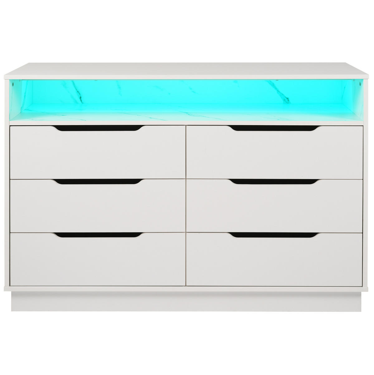 SIDEBOARD 120/40/76 cm mit LED-Beleuchtung, 3 Schubladen, 2 Türen und verstellbarem Einlegeboden aus Spanplatte, Natur/Schwarz - Schwarz, Holzwerkstoff (120/76/40cm) - Redom