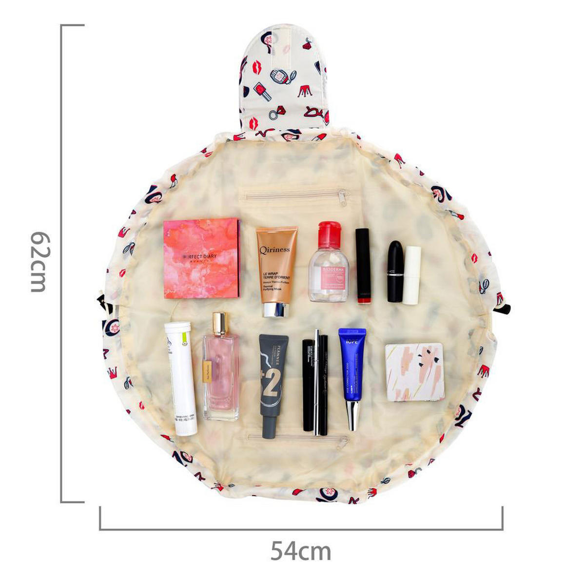 KOSMETIKTASCHE mit Reißverschlussfächern - Weiß, Kunststoff (54/62cm) - Intirilife