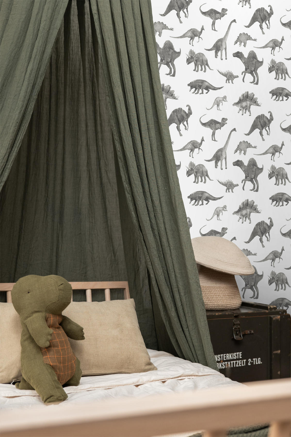 TAPETE Dinosaurier 50 x 900 cm - Grau, Papier (50/0.1cm) - ESTAhome