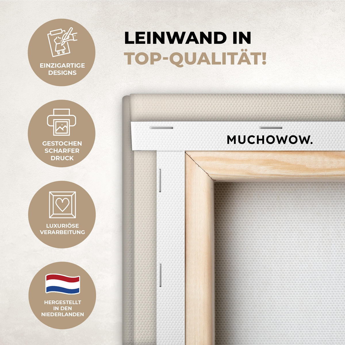 LEINWANDBILD Japandi - Wabi sabi - Beige Gemälde 60x40 cm - Taupe, Textil (60/40cm) - MuchoWow