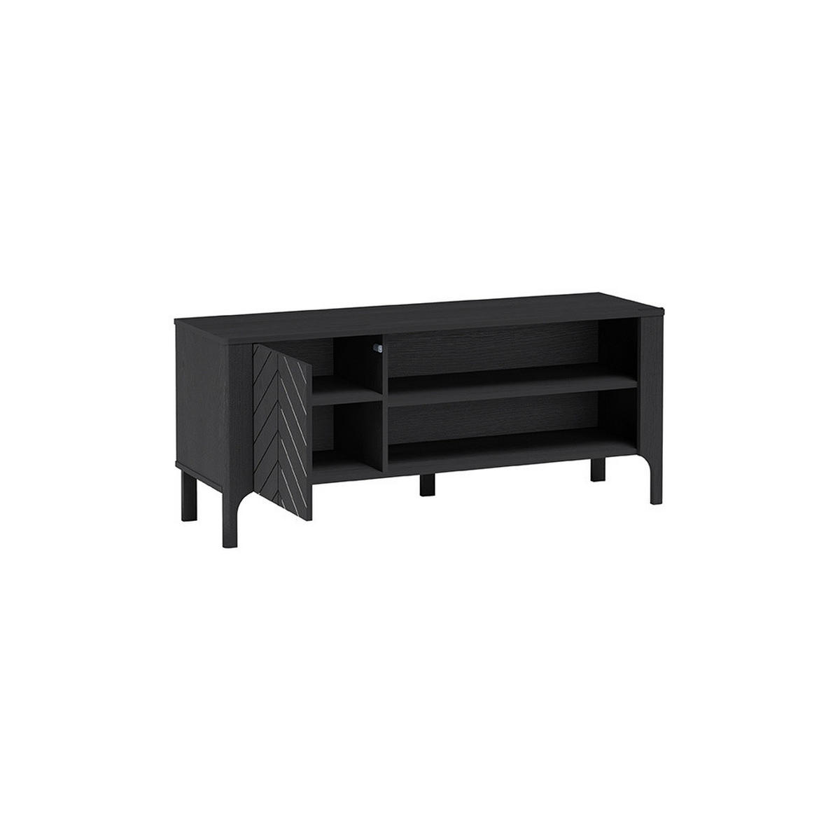 TV-LOWBOARD Malumi MM-6 135 x 57 x 40,5 cm Schwarz Paintflow - Schwarz, Holzwerkstoff/Metall (135/57/40.5cm) - Koseto