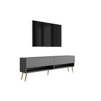 TV-LOWBOARD 170 cm Anthrazit, goldene schräge Beine, 170 × 32 × 52 cm - Grau, Holzwerkstoff (170/52/32cm) - 3XE LIVING