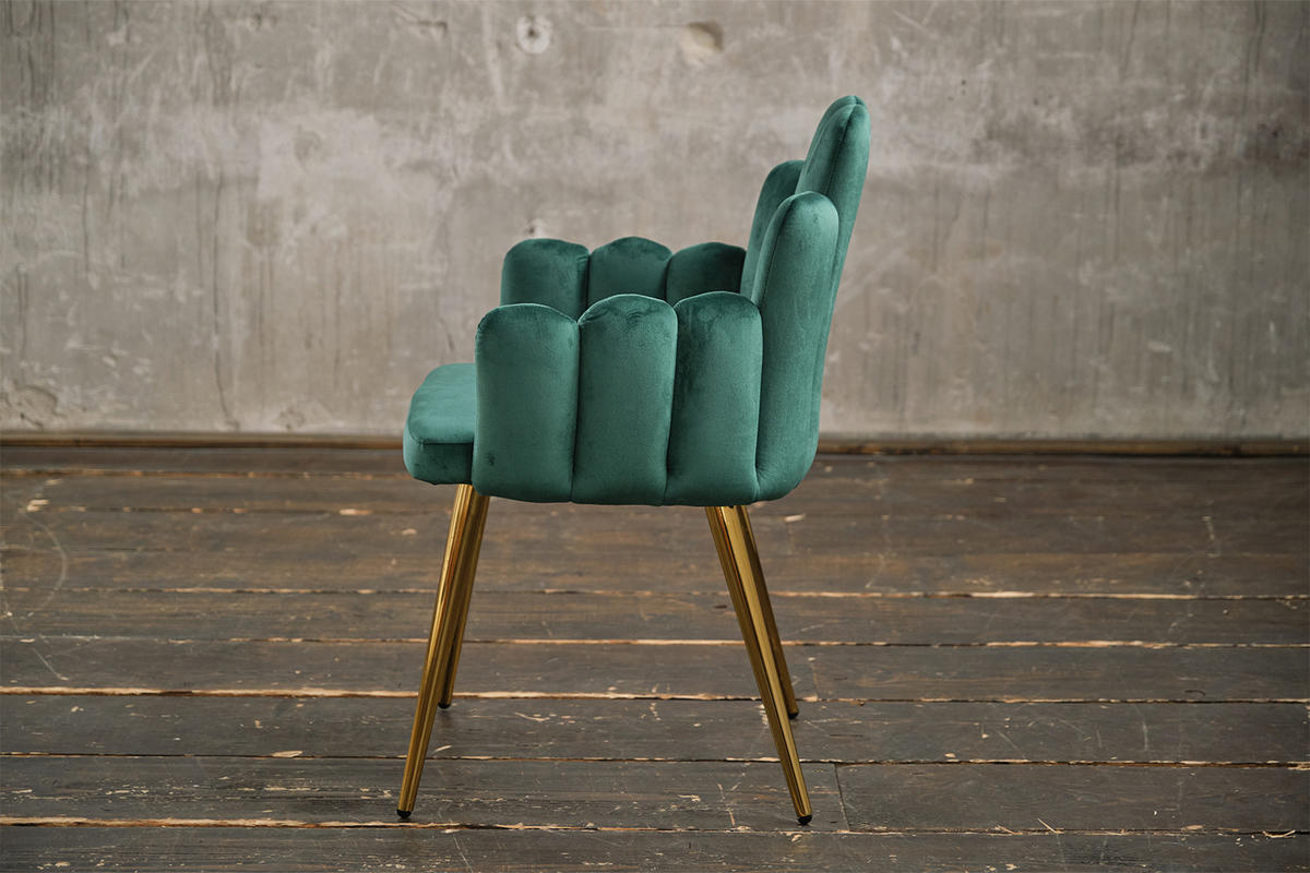 ESSZIMMERSTUHL FREJA Grün Velvet - Grün, Textil (59/86/55cm) - KAWOLA