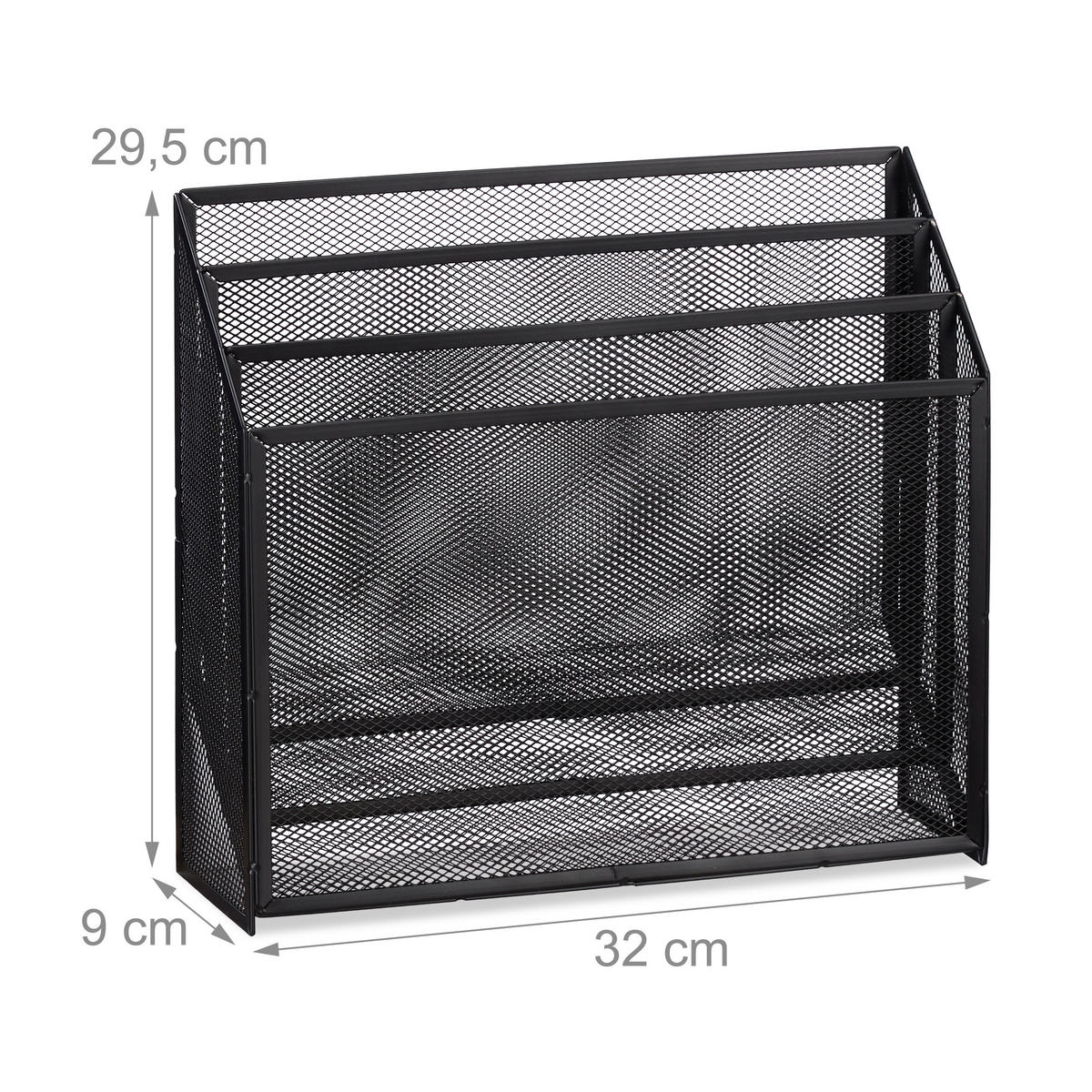 DOKUMENTENHALTER - Schwarz, Metall (32/29.5/9cm) - Relaxdays