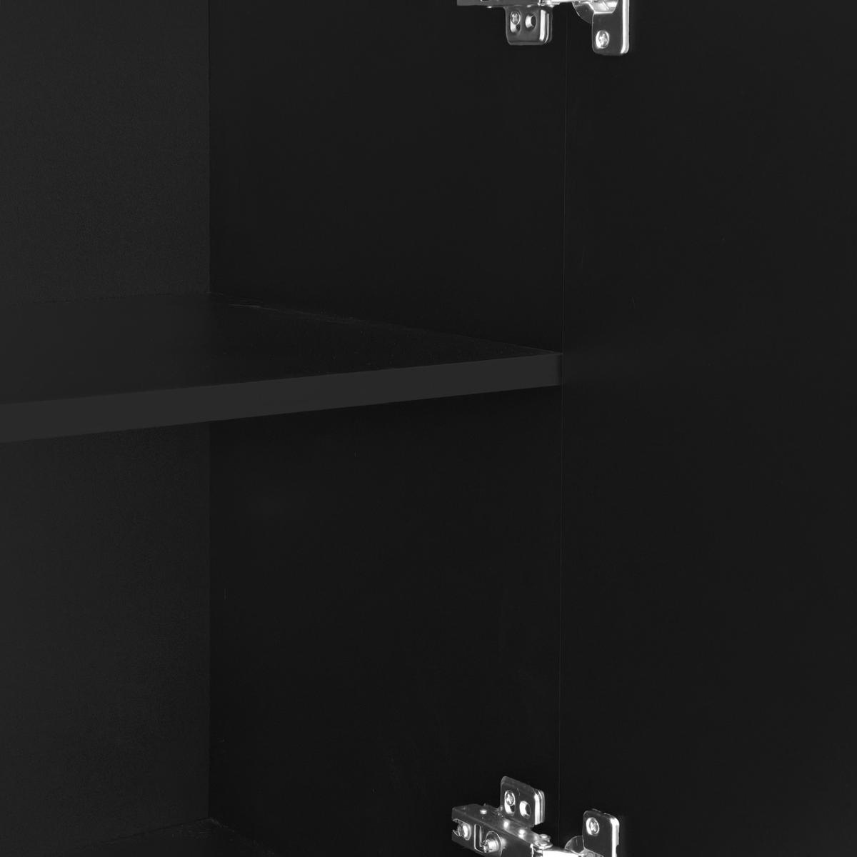 SIDEBOARD in Schwarz Tropfenförmiges Anrichte mit geformten Türen für Wohnzimmer und Esszimmer, B120/T37.5/H80.8 cm - Schwarz, Holzwerkstoff/Metall (120/80.8/37.5cm) - STILVORA