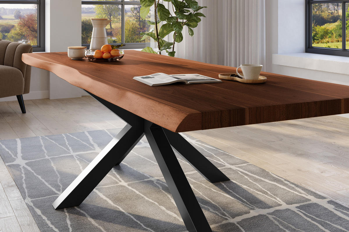 ESSTISCH TITAN - Schwarz/Braun, Holz (110/280/79cm) - SAM