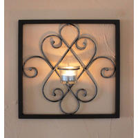 WANDTEELICHTHALTER Arabika Metall Schwarz 31 cm - Schwarz, Metall (1cm) - DanDiBo