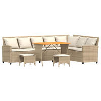 GARTEN-SOFAGARNITUR 4Er Set Mit Kissen L-Form Beige Poly Rattan - Hellgrau, Kunststoff - vidaXL