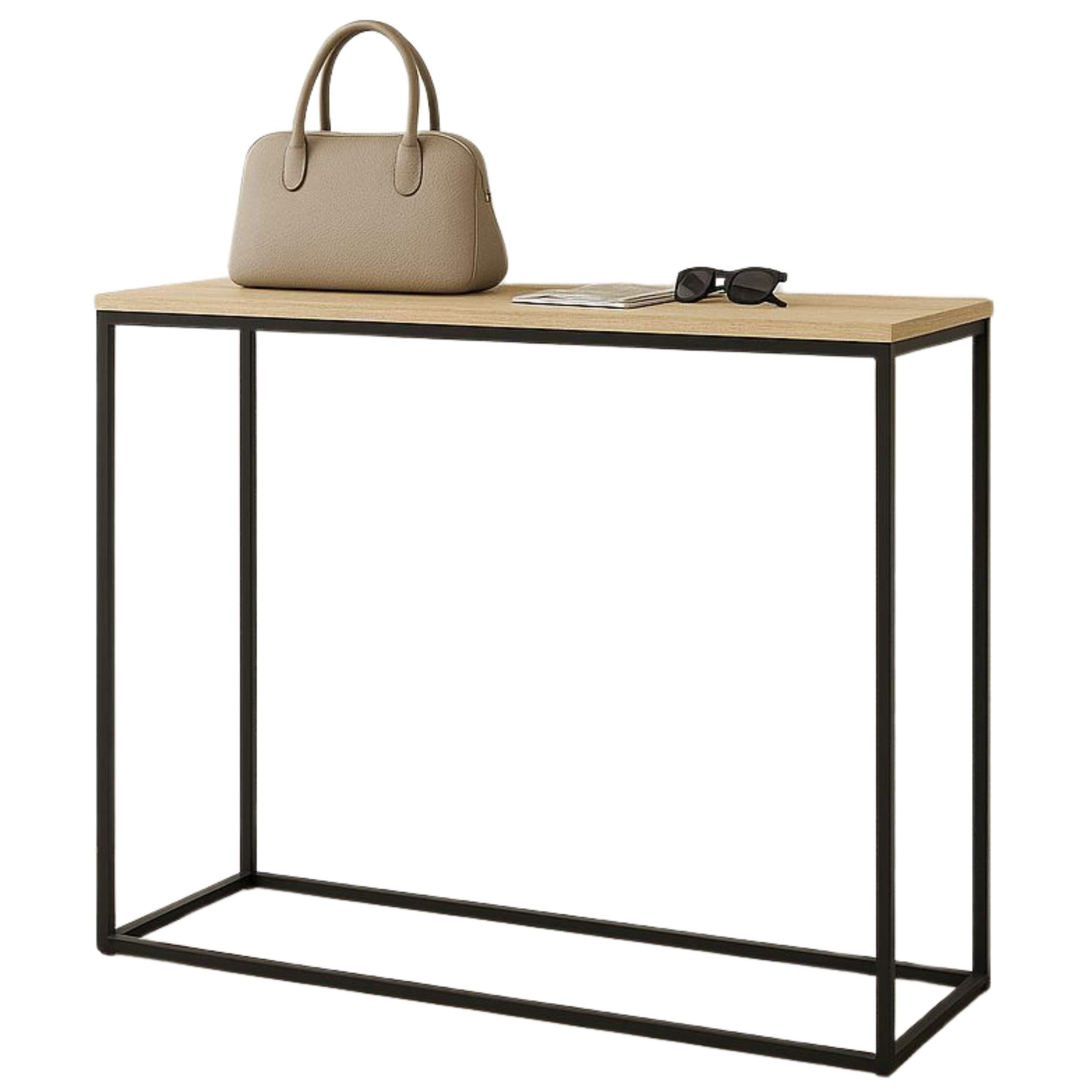 KONSOLENTISCH Schmal Metall Schwarz 100 x 80 x 30 cm - Schwarz, Metall (30/100/80cm) - DanDiBo
