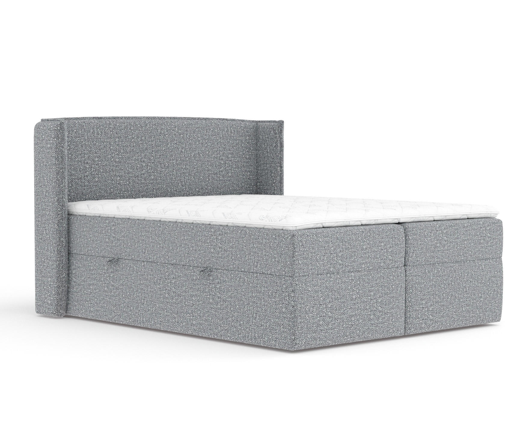 BOXBETT Skyline Grau 180/200 cm mit Matratze und Topper - Schwarz/Grau, Holz/Holzwerkstoff (180/200cm) - Maison de Reve