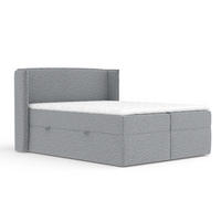 BOXBETT Skyline Grau 180/200 cm mit Matratze und Topper - Schwarz/Grau, Holz/Holzwerkstoff (180/200cm) - Maison de Reve