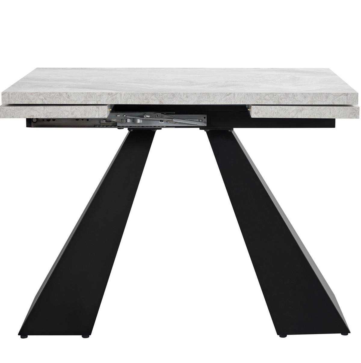 JÍDELNÍ stůl 99-159/74/77 cm černo-šedý z MDF a kovu s rozkládací deskou - černá, kompozitní dřevo (159/74/77cm) - OKWISH