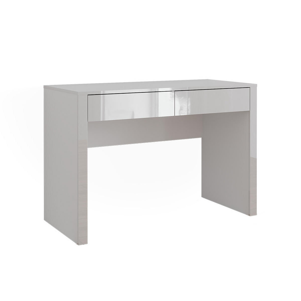 SCHREIBTISCH Annabelle Weiß Hochglanz/Weiß 110 x 50 cm mit 2 Schubladen - Weiß Hochglanz/Weiß, Holzwerkstoff (50/110/75.5cm) - Vicco