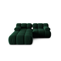 MODULARES-SOFA Bellis aus Samt flaschengrün 3 Sitzplätze - Grün, Textil (188/63/188cm) - Micadoni