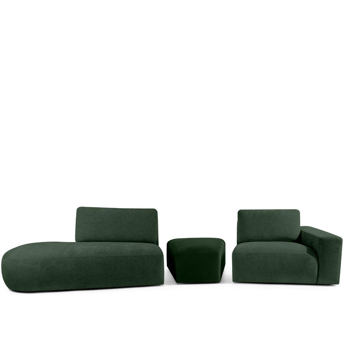 4-SITZER ECKSOFA ZUCCO Chenille links, Dunkelgrün - Dunkelgrün, Textil (350/84/105cm) - KONSIMO®