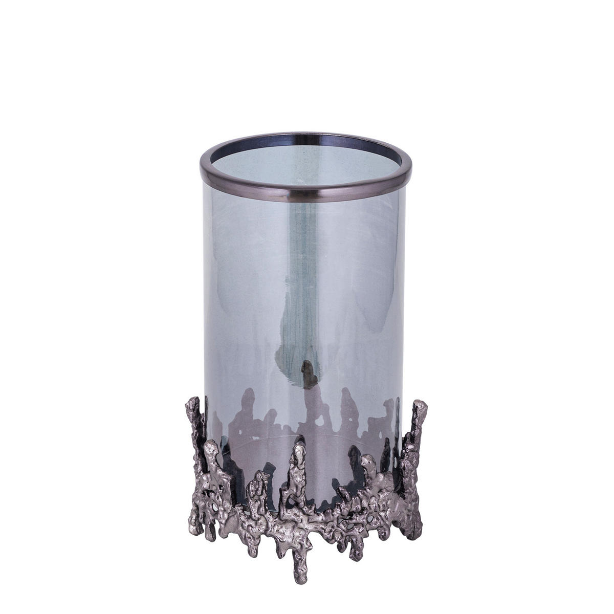 WINDLICHT Barrie Schwarz 17/17/30cm - Schwarz, Glas (17/30/17cm) - PTMD Collection