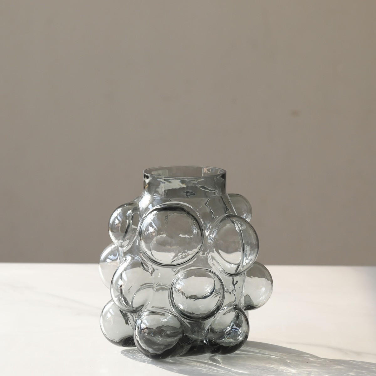 VASE 24/24/17,5 cm - Grau, Glas (26cm)