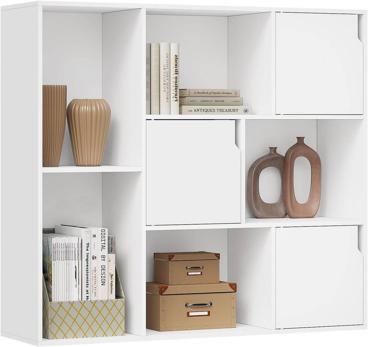 REGALE Bücherregal mit 8 Fächern,106x96x30 cm, Weiß - Weiß, Holzwerkstoff (106/96/30cm) - Woltu