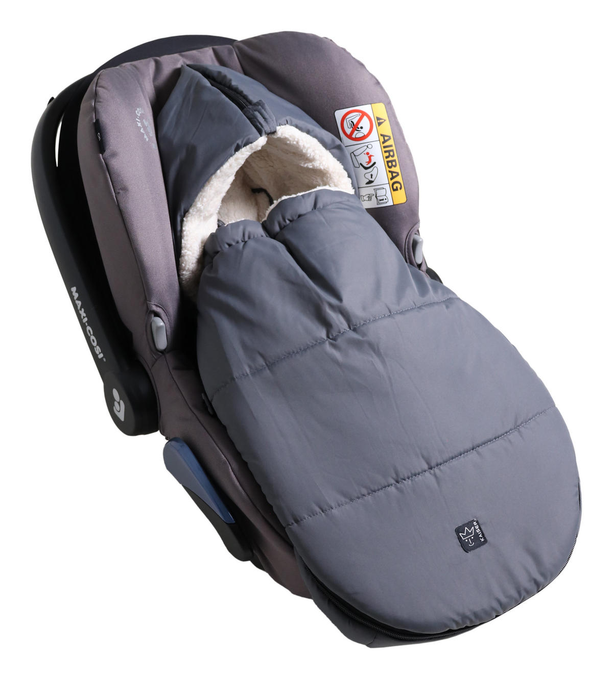 BABYSCHALENFUSSSACK Hoody 2.0, anthracite/creme - Dunkelgrau, Textil (40/3/80cm) - Kaiserbaby