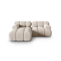 ECKSOFA modular links Bellis aus 3D-Stoff leichtes beige 3 Sitzplätze - Creme, Textil (155/188cm) - Micadoni